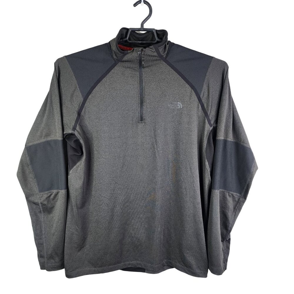 Mens Gray & Black The North Face Mountain Athletics Shirt 1/4 Zip Pullover L